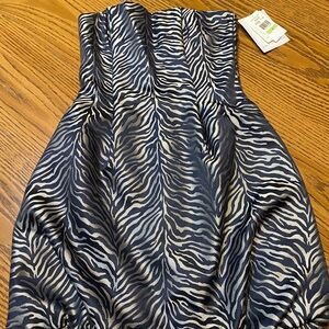 NWT Jessica McClintock dark navy and gold cocktail dress